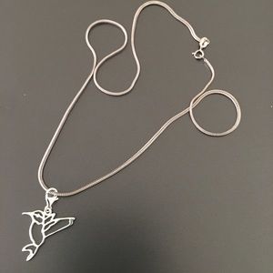 925 Sterling Silver Hummingbird Chain Necklace